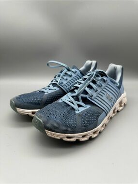 On Cloudswift Womens Running Shoes Blue Gray Helion Mesh Sneakers Size 8.5 Flaw